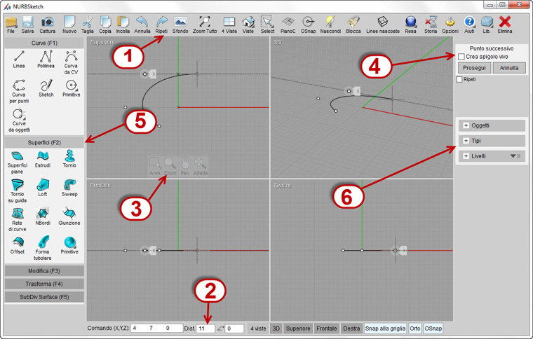 NURBSketch Guida Interfaccia Utente